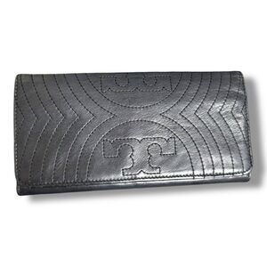 Tory Burch Serif Leather Long Wallet